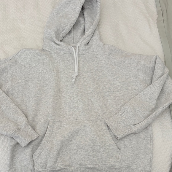 Nia Sweaters - Cute NIA Gray Hoodie Sweater with white draw strings!